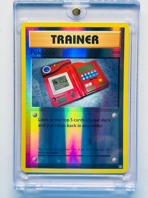 Photo 1 of 025070… Pokémon reverse holo Trainer Pokédex card in hard plastic case