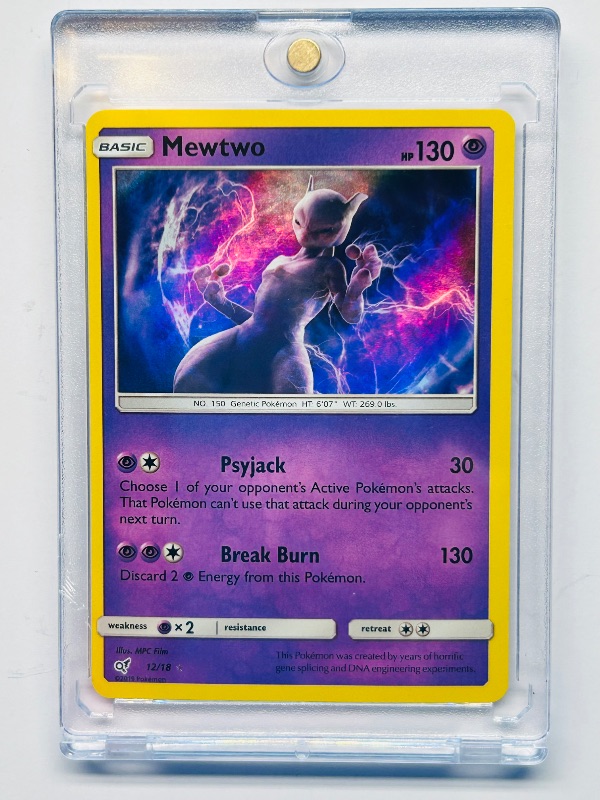 Photo 1 of 025073… Pokémon holo Mewtwo  card in hard plastic case