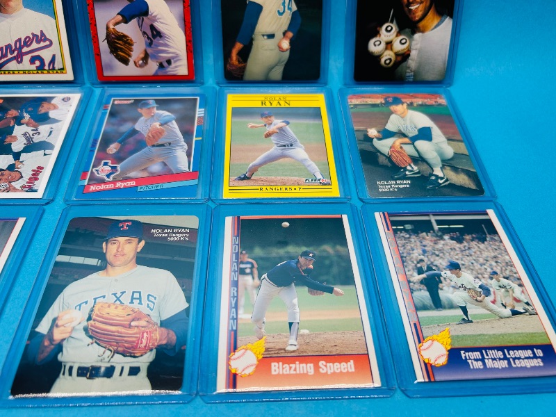 Photo 1 of 025082…15 Nolan Ryan cards in hard plastic sleeves 