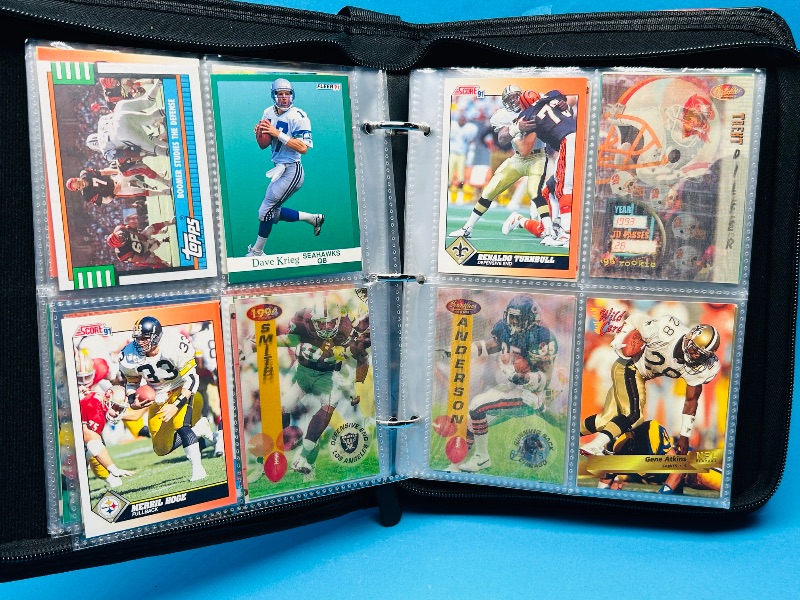 Photo 1 of 025087… final sale no returns/refunds-160 mixed football cards(many 3-D) in binder