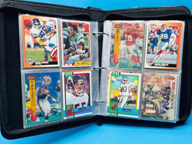 Photo 1 of 025087… final sale no returns/refunds-160 mixed football cards(many 3-D) in binder