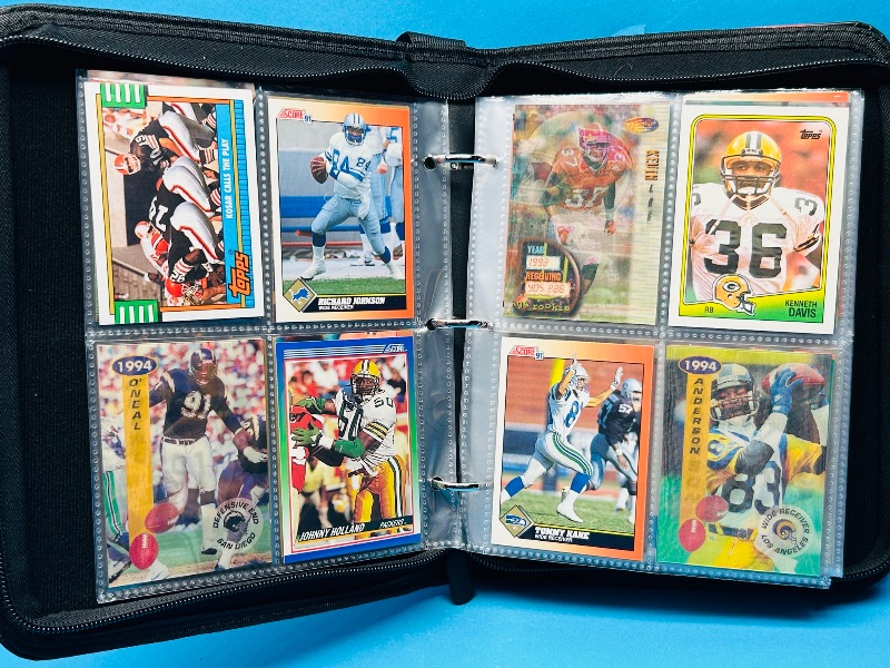 Photo 1 of 025087… final sale no returns/refunds-160 mixed football cards(many 3-D) in binder