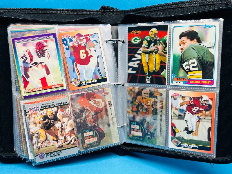 Photo 1 of 025087… final sale no returns/refunds-160 mixed football cards(many 3-D) in binder
