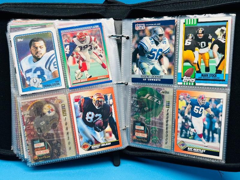 Photo 1 of 025087… final sale no returns/refunds-160 mixed football cards(many 3-D) in binder