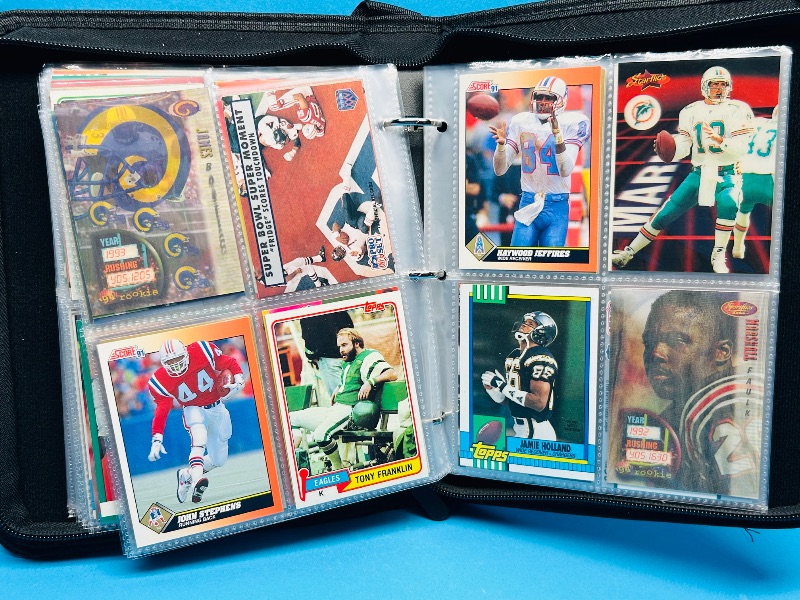 Photo 1 of 025087… final sale no returns/refunds-160 mixed football cards(many 3-D) in binder
