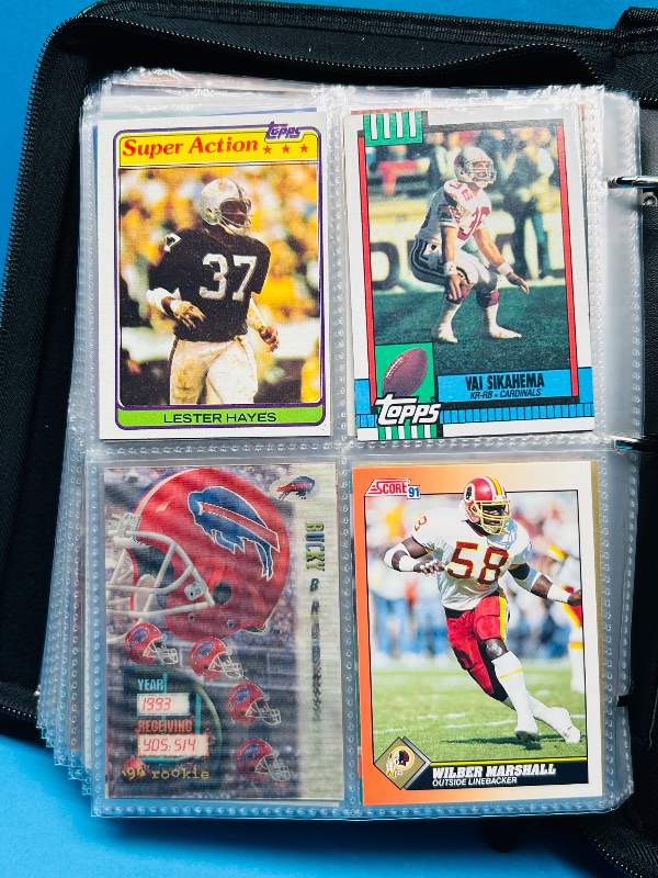 Photo 1 of 025087… final sale no returns/refunds-160 mixed football cards(many 3-D) in binder