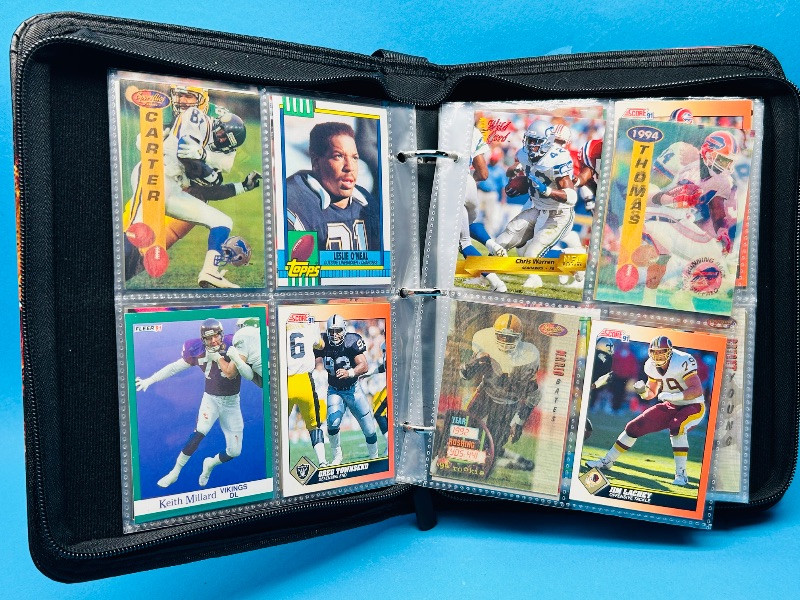 Photo 1 of 025087… final sale no returns/refunds-160 mixed football cards(many 3-D) in binder