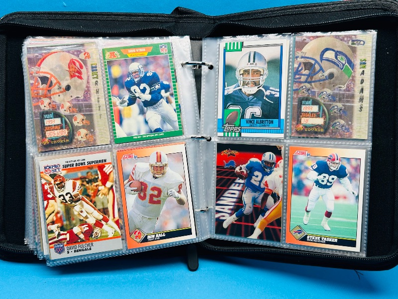 Photo 1 of 025087… final sale no returns/refunds-160 mixed football cards(many 3-D) in binder