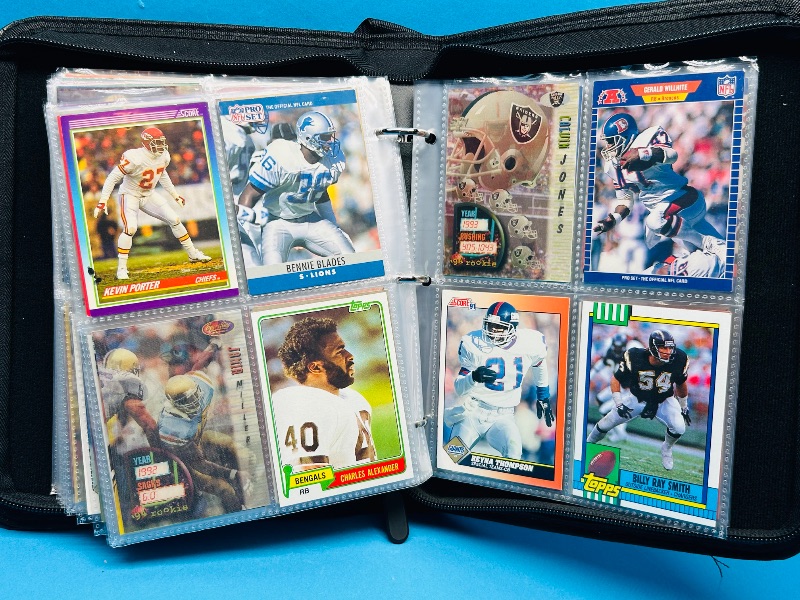 Photo 1 of 025087… final sale no returns/refunds-160 mixed football cards(many 3-D) in binder