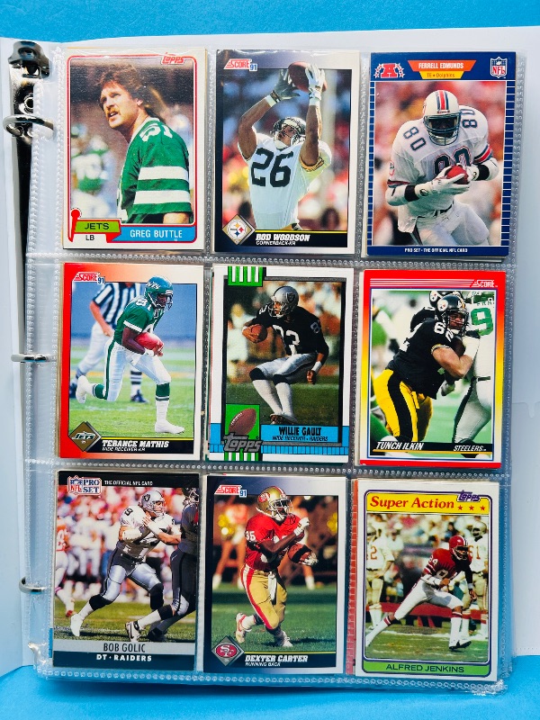 Photo 1 of 025088… final sale no returns/refunds-360 mixed football cards in binder