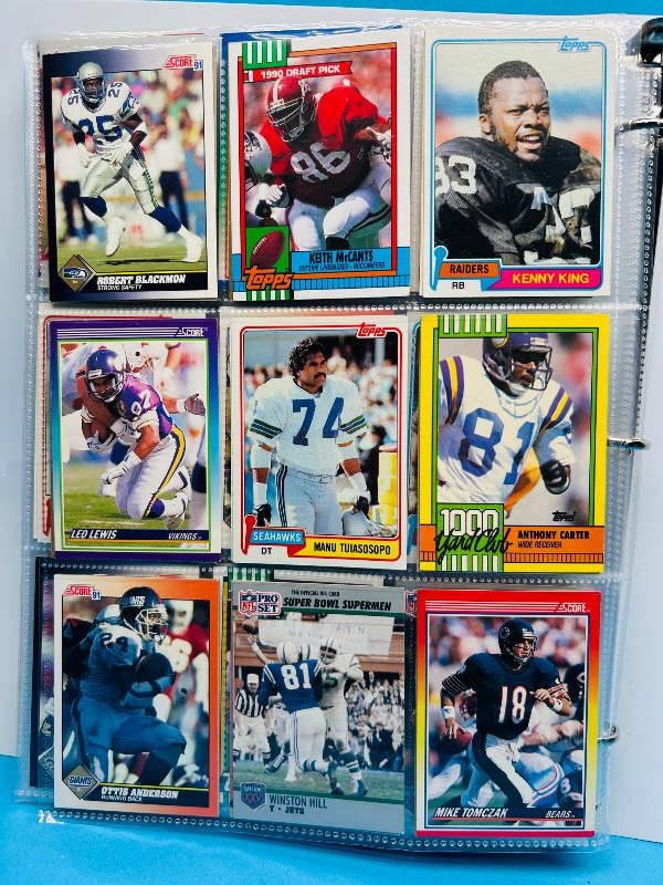 Photo 1 of 025088… final sale no returns/refunds-360 mixed football cards in binder