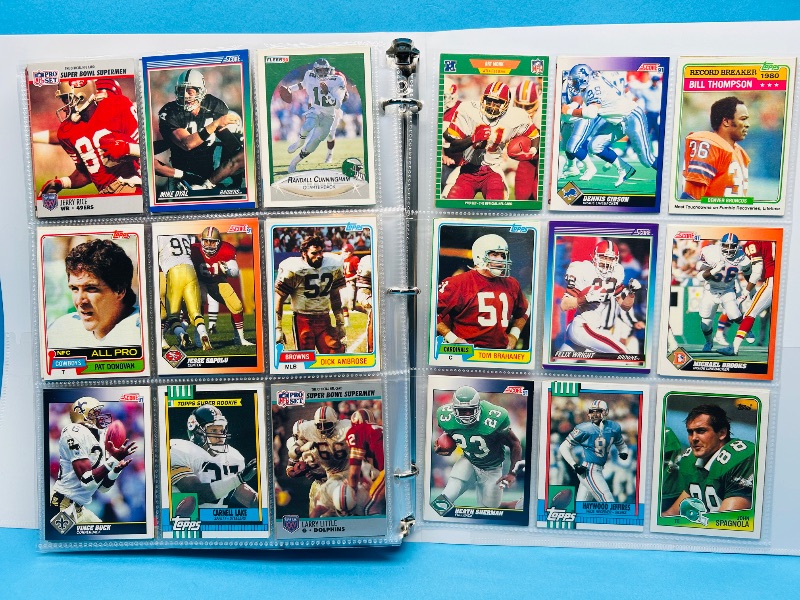 Photo 1 of 025088… final sale no returns/refunds-360 mixed football cards in binder
