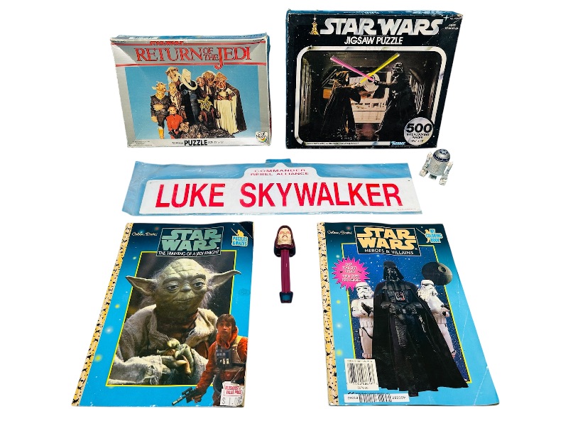 Photo 1 of 025119…vintage Star Wars books, puzzles, figures, etc. missing pieces unknown 