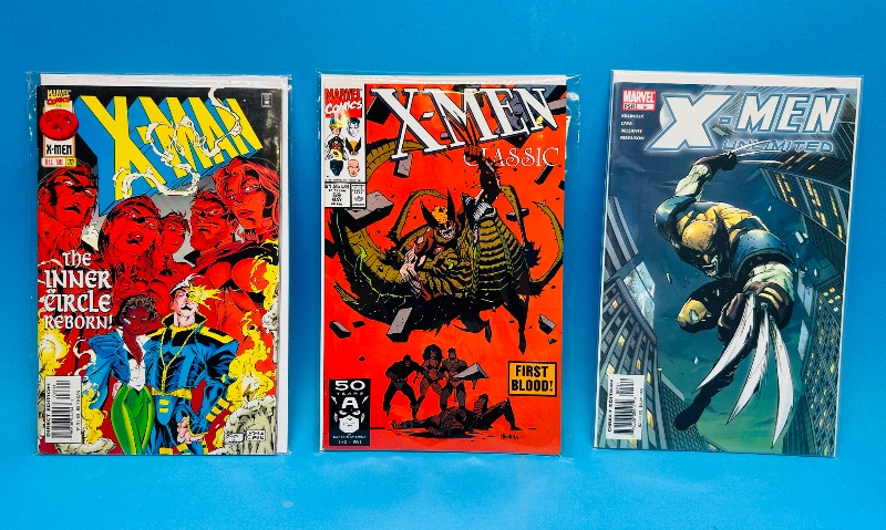 Photo 1 of 025123…3 X-men  comics in plastic sleeves 