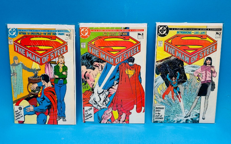 Photo 1 of 025134…3 Superman  comics in plastic sleeves 