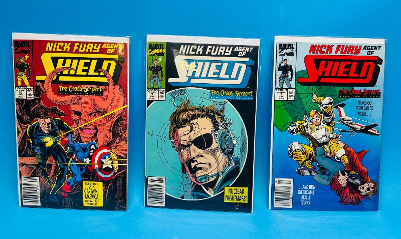 Photo 1 of 025135…3 shield  comics in plastic sleeves 