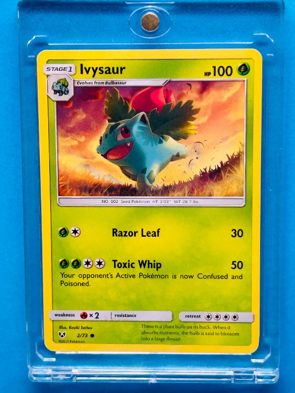 Photo 1 of 025147…Ivysaur Pokémon card in hard plastic case 