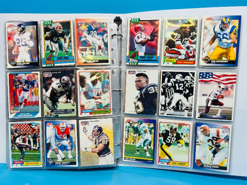 Photo 1 of 025158…  final sale no returns/refunds-360 mixed football cards in binder 