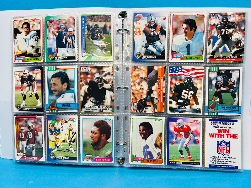 Photo 1 of 025158…  final sale no returns/refunds-360 mixed football cards in binder 