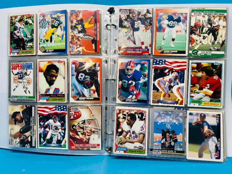 Photo 1 of 025158…  final sale no returns/refunds-360 mixed football cards in binder 