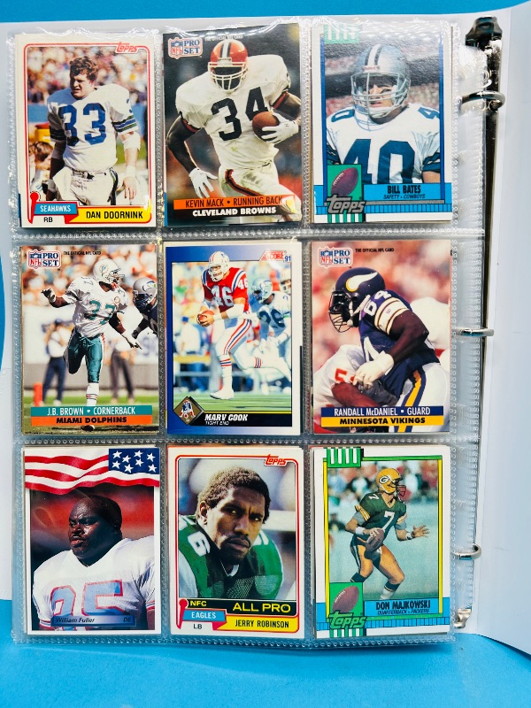 Photo 1 of 025158…  final sale no returns/refunds-360 mixed football cards in binder 