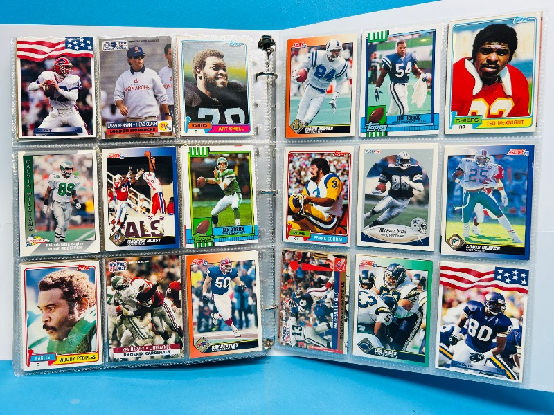 Photo 1 of 025158…  final sale no returns/refunds-360 mixed football cards in binder 