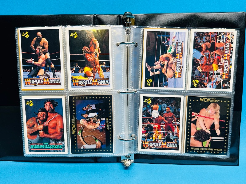 Photo 1 of 025161…  final sale no returns/refunds-160 mixed WWF wrestling  cards in binder 
