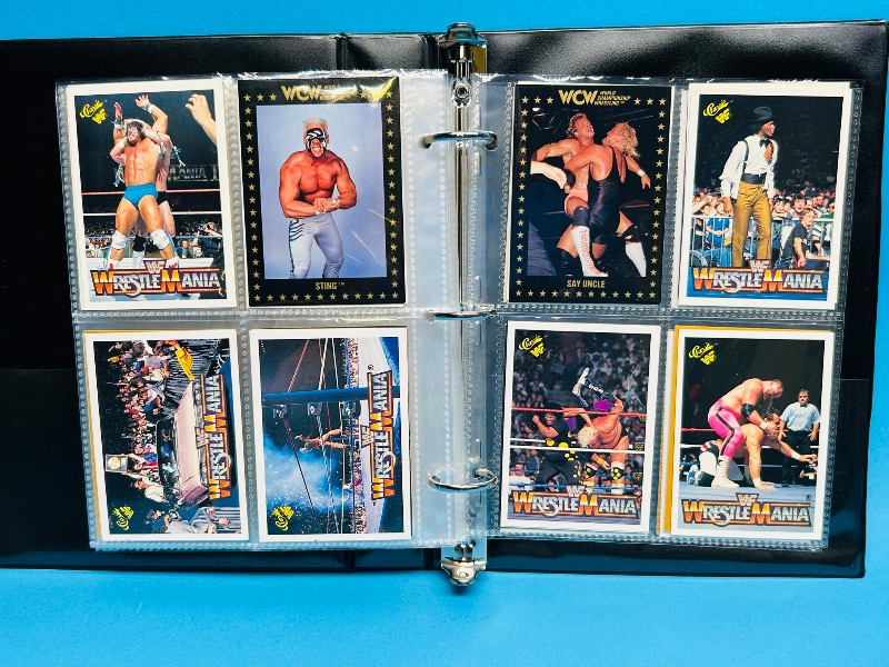 Photo 1 of 025161…  final sale no returns/refunds-160 mixed WWF wrestling  cards in binder 