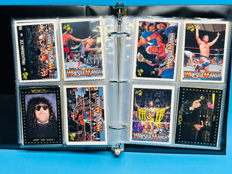 Photo 1 of 025161…  final sale no returns/refunds-160 mixed WWF wrestling  cards in binder 