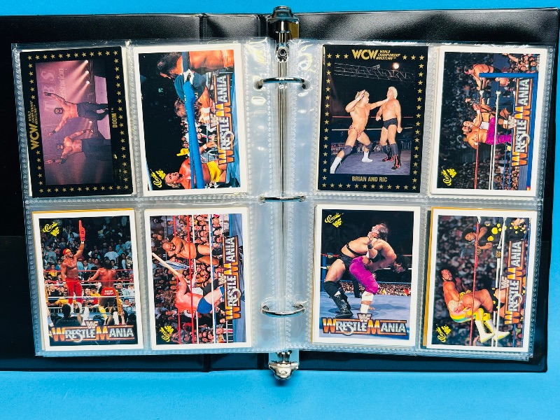 Photo 1 of 025161…  final sale no returns/refunds-160 mixed WWF wrestling  cards in binder 