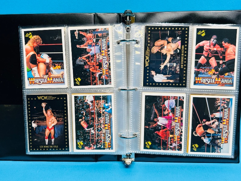 Photo 1 of 025161…  final sale no returns/refunds-160 mixed WWF wrestling  cards in binder 