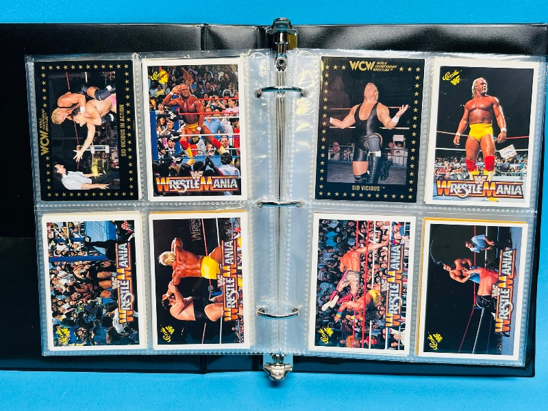 Photo 1 of 025161…  final sale no returns/refunds-160 mixed WWF wrestling  cards in binder 
