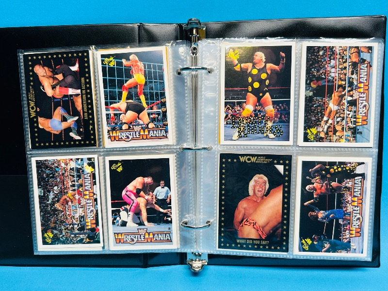 Photo 1 of 025161…  final sale no returns/refunds-160 mixed WWF wrestling  cards in binder 
