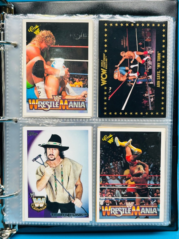 Photo 1 of 025161…  final sale no returns/refunds-160 mixed WWF wrestling  cards in binder 