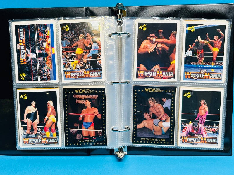 Photo 1 of 025161…  final sale no returns/refunds-160 mixed WWF wrestling  cards in binder 