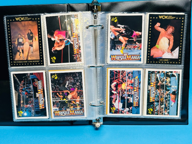 Photo 1 of 025161…  final sale no returns/refunds-160 mixed WWF wrestling  cards in binder 