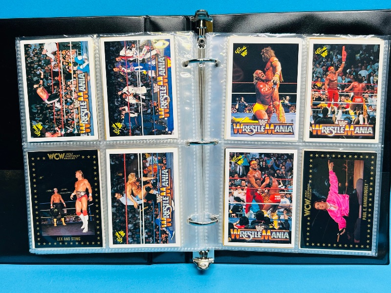 Photo 1 of 025161…  final sale no returns/refunds-160 mixed WWF wrestling  cards in binder 