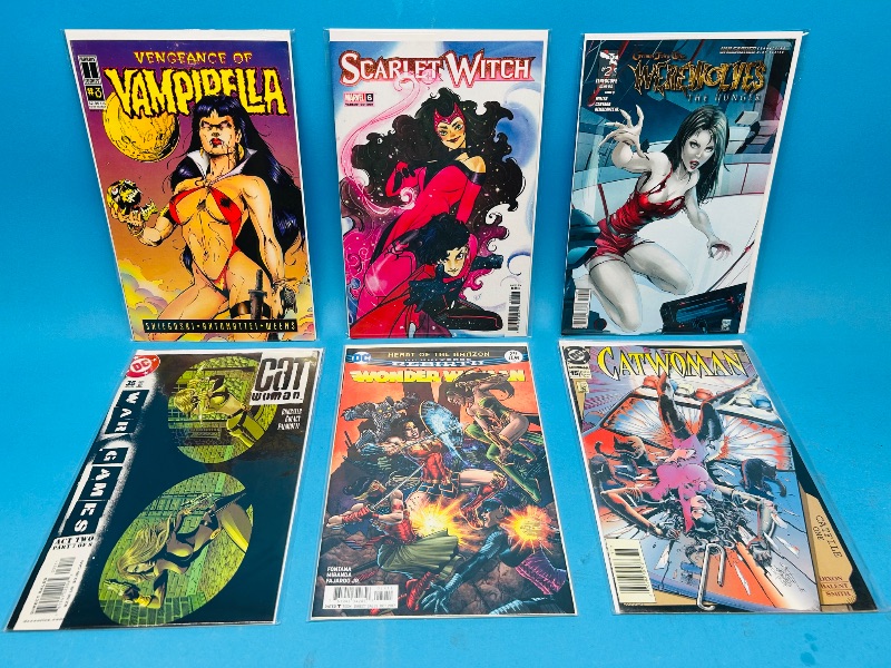 Photo 1 of 025170…6 female superheroes comics in plastic sleeves 