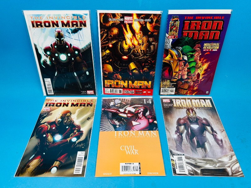 Photo 1 of 025171…6 iron man comics in plastic sleeves 