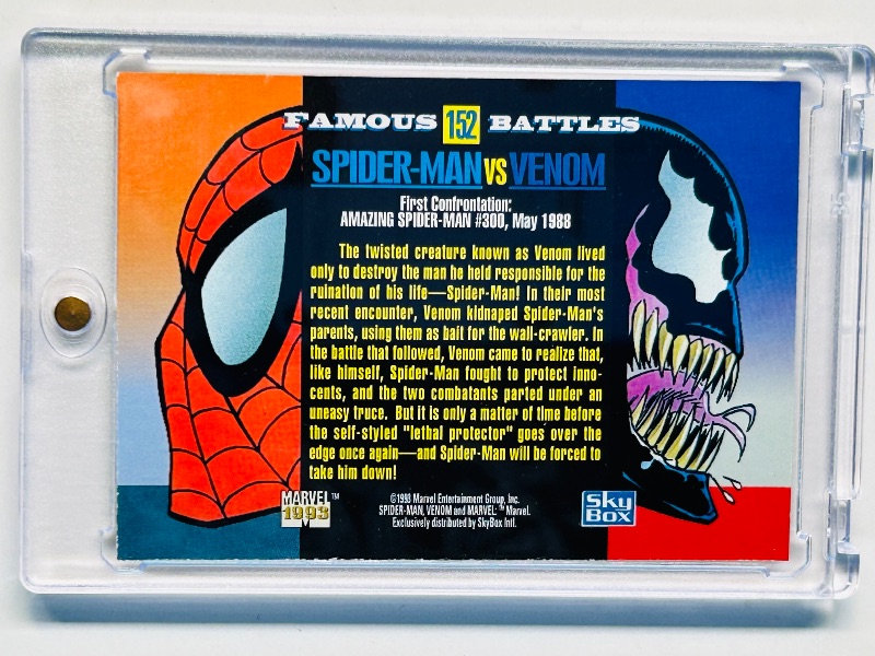 Photo 1 of 025189…Marvel spider-Man vs. venom card 152 in hard plastic case
