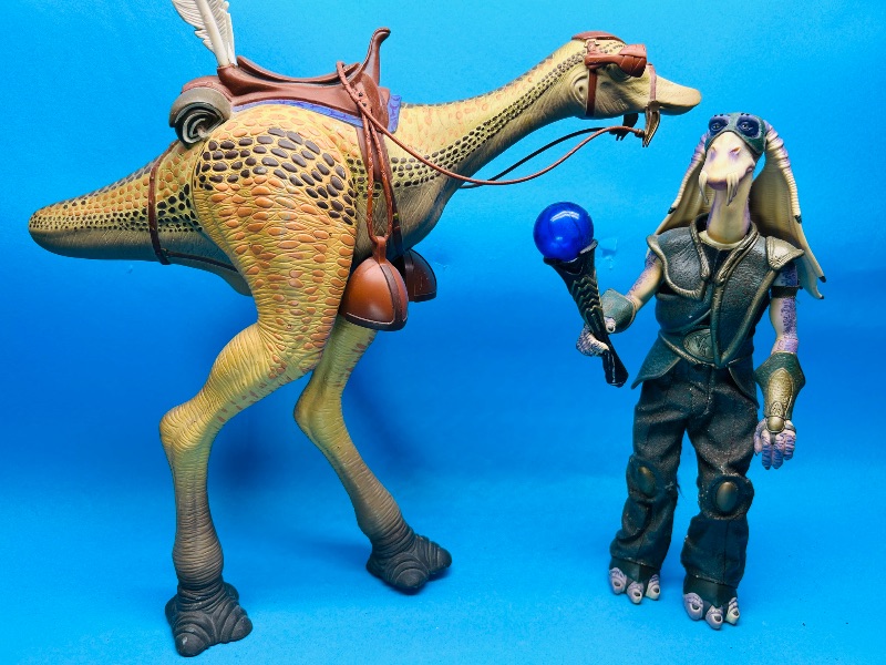 Photo 1 of 025195…Star Wars large  12”  Captain Tarpals and  Kaadu figures - 2000