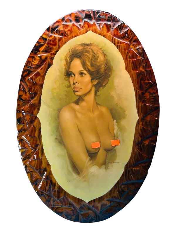 Photo 1 of 025209…vintage Leo Jansen nude art lacquered on wood 