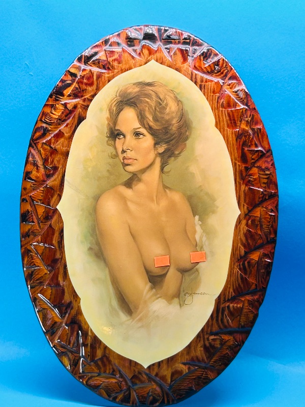 Photo 1 of 025209…vintage Leo Jansen nude art lacquered on wood 