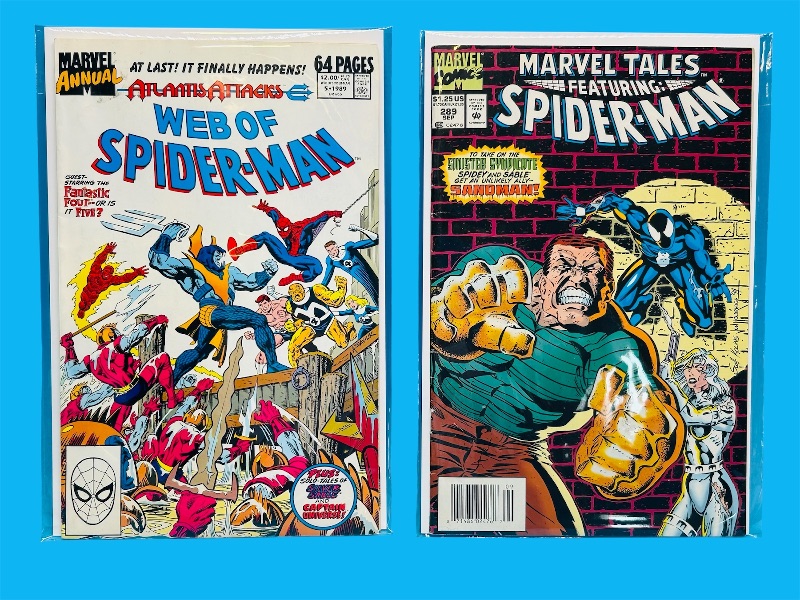 Photo 1 of 025211…2 vintage Spider-Man comics in plastic sleeves 
