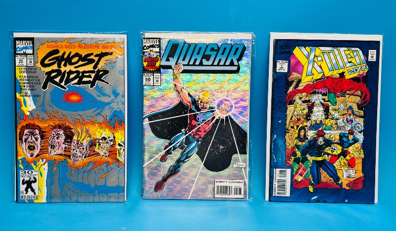 Photo 1 of 025214…3 foil cover comics in plastic sleeves 