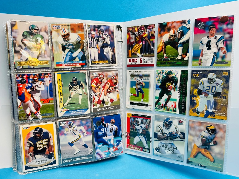 Photo 1 of 025226… final sale no returns/refunds-360 mixed football cards in binder