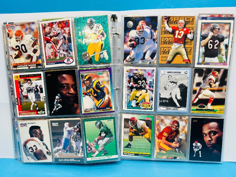 Photo 1 of 025226… final sale no returns/refunds-360 mixed football cards in binder