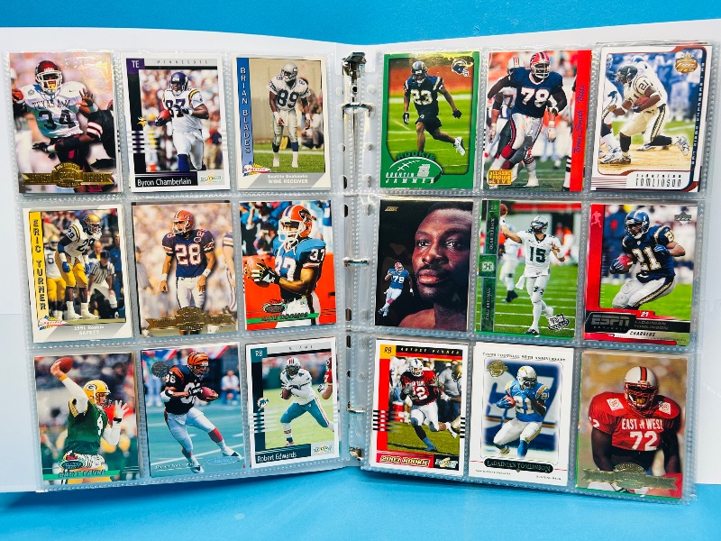 Photo 1 of 025226… final sale no returns/refunds-360 mixed football cards in binder