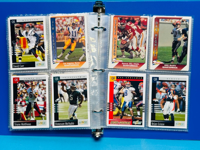 Photo 1 of 025228… final sale no returns/refunds-112 mixed football quartback cards in binder