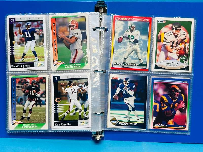 Photo 1 of 025228… final sale no returns/refunds-112 mixed football quartback cards in binder